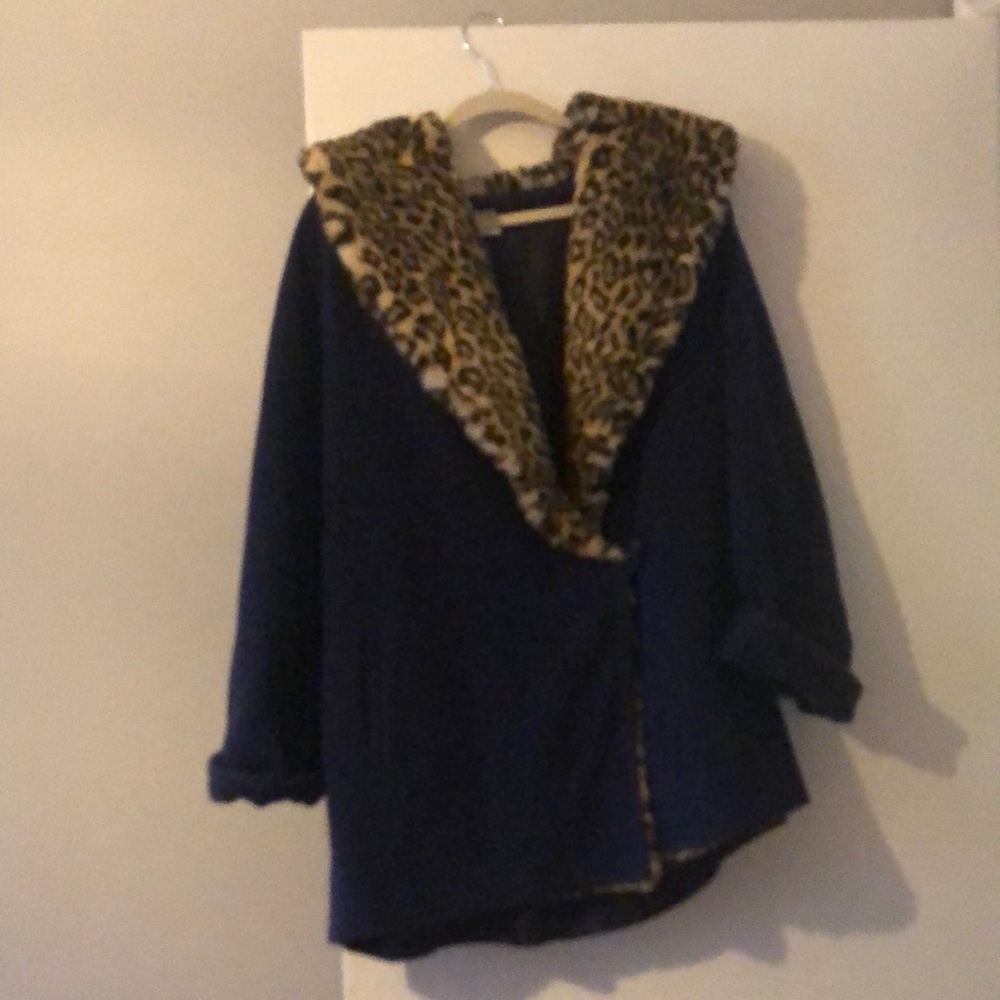 Vintage Jacket faux fur and wool